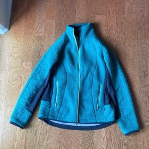 Cabela's Teal Sherpa Zip Jacket with Navy Panels